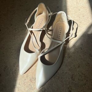 Journey Collection Off White Kitten Heel Block Heel Size 11 NWT